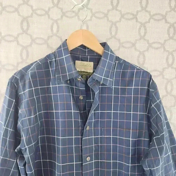 Cabela's Blue Plaid Button Down Casual Men's Shirt M - Picture 3 of 6